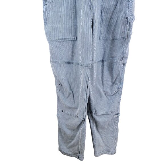Duluth Trading Co. Rootstock Womens Size Lx33 Blue & White Striped Denim Overall - Picture 6 of 10
